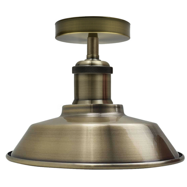 Ceiling Light Retro Flush Mount Ceiling Lamp Shade Fitting Green Brass~1182