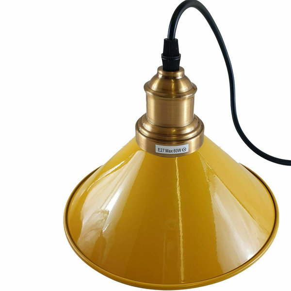Industrial 3-Light Hanging Pendant Light Light Fixture Cone Shade~1173