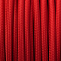 18 Gauge 3 Conductor Round Cloth Covered Wire Braided Light Cord Red~1355
