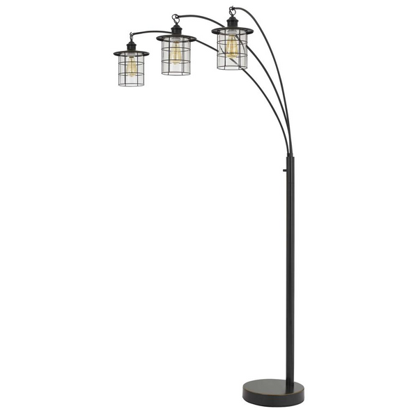 Silverton Arc Floor Lamp With Glass Shades (Edison Bulbs included) Dark Bronze