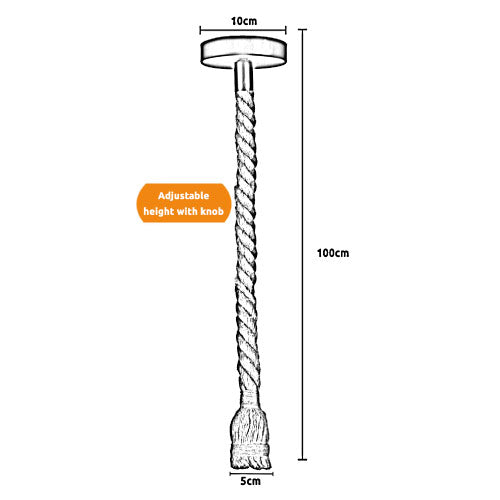 Industrial Vintage Single Head Hemp Rope Chandelier E27 Socket 1m Hanging  Pendant Ceiling Light~3797