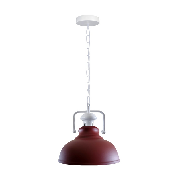 Industrial vintage Retro Indoor Hanging Metal Burgundy Pendant Light E27 UK Holder~3846