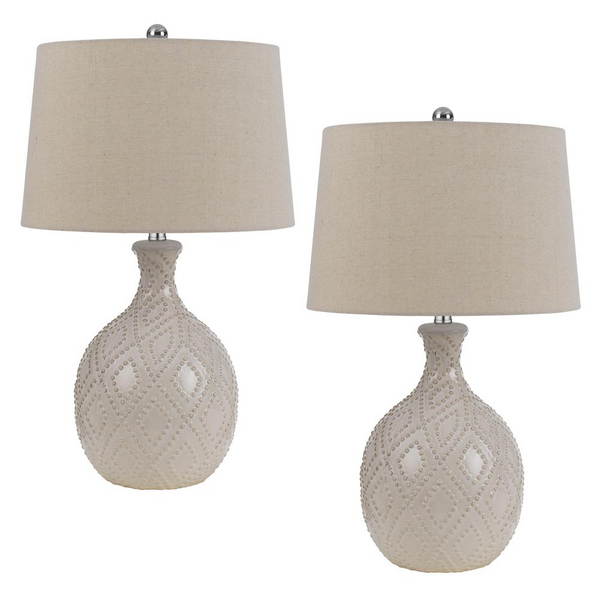 Cal Lighting Bogalusa Ceramic Table Lamp, Priced and sold as pairs.