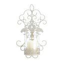 Romantic Ivory Scrolled Iron Wall Sconce
