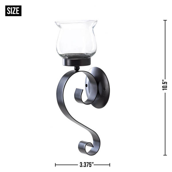 Iron Scroll Wall Candle Sconce