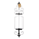 Fleur de Lis Metal Wall Sconce with Glass Cylinder