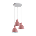 Industrial Modern Retro 3-way cluster Pink Ceiling Pendant Light with E27 Base~3906