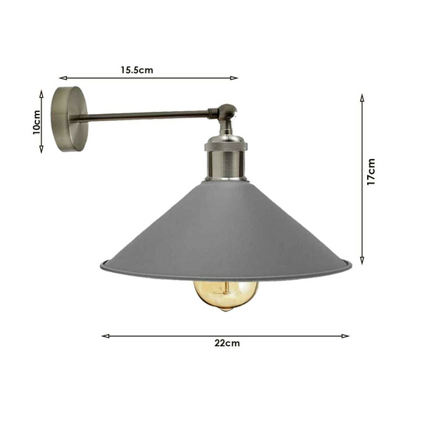 Industrial Grey Colour Wall Lamp Retro Light Vintage Wall Sconce Lights~2313