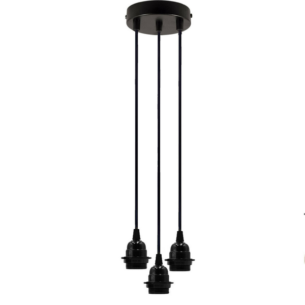 Ceiling E27 DIY Ceiling Rose Light PVC Flex Cluster Pendant Lamp Holder Suspension Set~2278