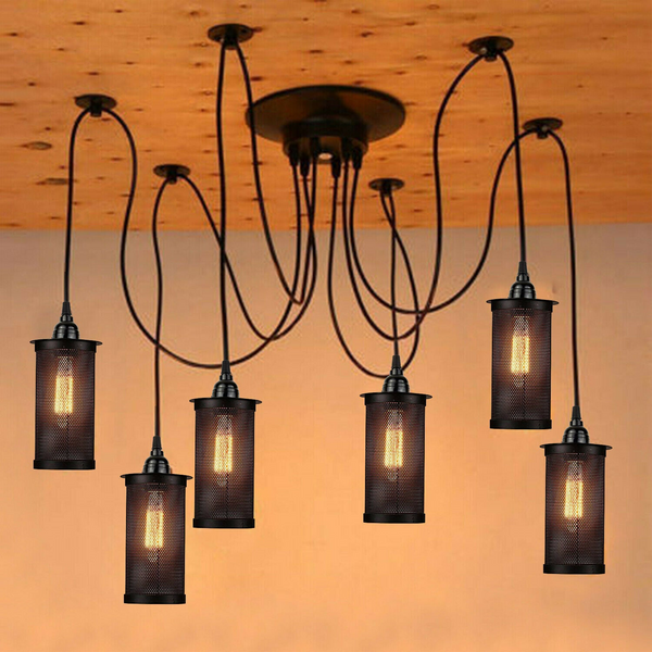 Retro Vintage Chandelier Ceiling Spider Light Industrial Pendant DIY Lamp E27~2165