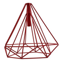 Red Geometric Wire Cage Pendant Lights~1992