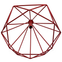 Red Geometric Wire Cage Pendant Lights~1992