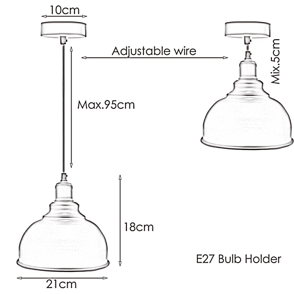 Pendant Lamp Industrial Lamp Dome Brushed Copper Hanging Lamp~1854