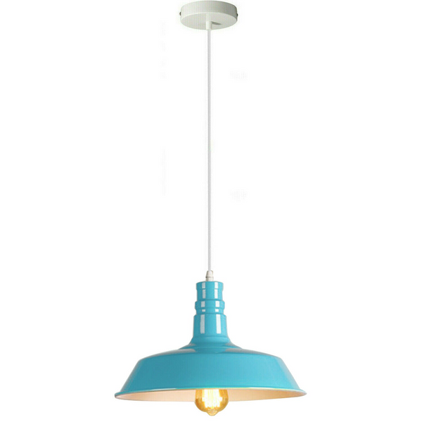 Light Blue Pendant Light Lampshade Ceiling Light Shade With Bulb~1795