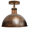Brushed Copper Vintage Retro Flush Mount Ceiling Light Rustic Color Metal Lampshade~1785