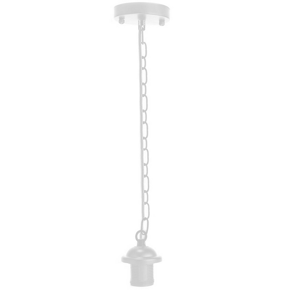 White Metal Ceiing E27 Lamp Holder Pendant Light With Chain~1779