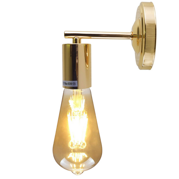 French Gold Industrial Vintage Retro Metallic Sconce Wall Light Lamp Fitting~1691