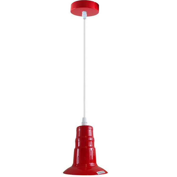 Red Ceiling Light Fitting Industrial Pendant Lamp Bulb Holder~1679