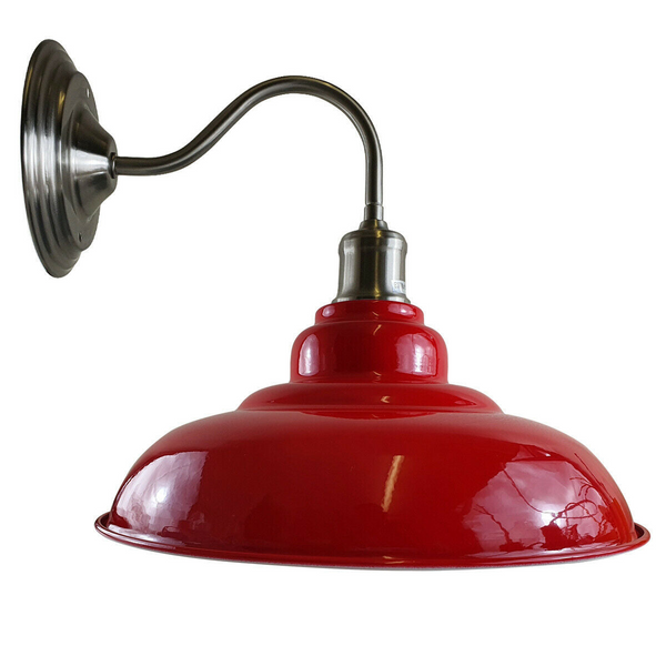 Red colour Modern Industrial Indoor Wall Light Fitting Painted Metal Lounge Lamp~1657