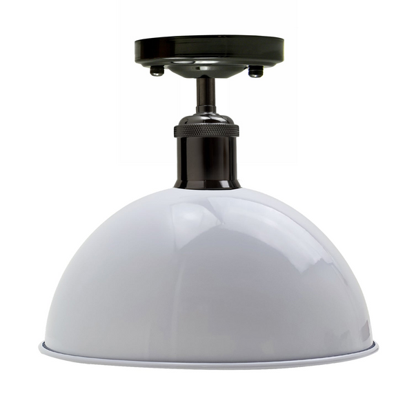 Vintage Industrial Loft Style Metal Ceiling Light Modern White Dome Pendant Lampshade~1639