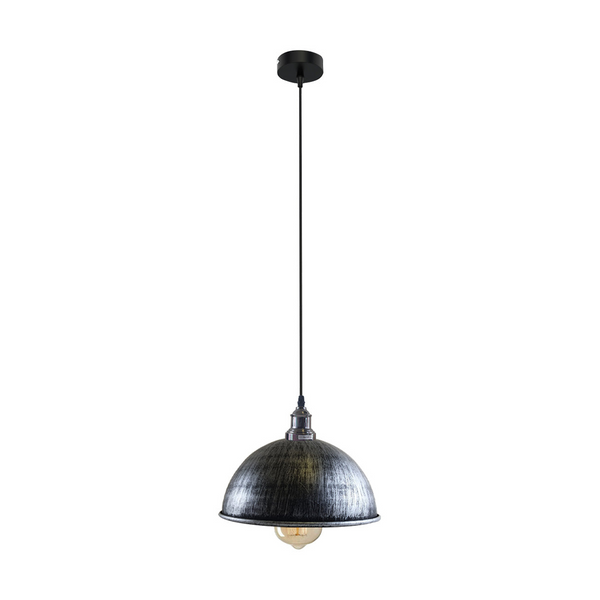 Retro Industrial Ceiling E27 Hanging Pendant Light Shade Brushed Silver~1599
