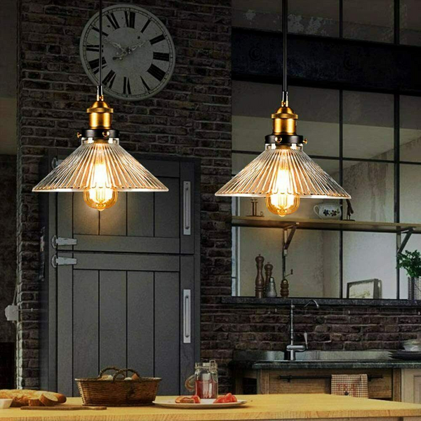 Industrial Suspended Ceiling Lights Style Glass Lamp Shade~1419