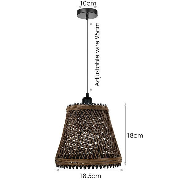 Rattan Wicker Ceiling Pendant Light Shade Hanging Light Antique décor Lampshade~1334