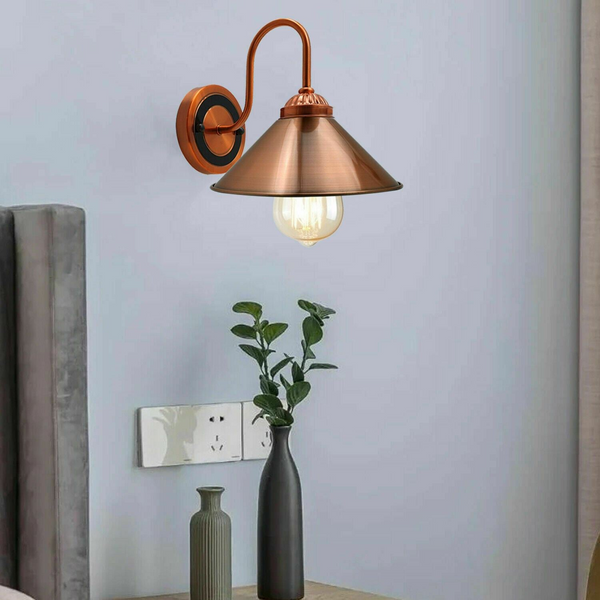 Modern Copper Metal Wall Light Lamp Sconce Fixture Bedroom Hallway with E27 Base~1287