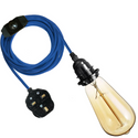 E27 2M Fabric Cable UK Plug in Pendant Lamp Light Set Fitting Vintage Bulb Holder Socket~1267