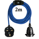 E27 2M Fabric Cable UK Plug in Pendant Lamp Light Set Fitting Vintage Bulb Holder Socket~1267