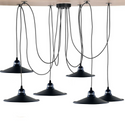 Modern Industrial Black Retro Loft Spider 6 Way Ceiling Metal Lampshade Pendant Light  Hanging Adjustable Indoor Light Fitting~1181