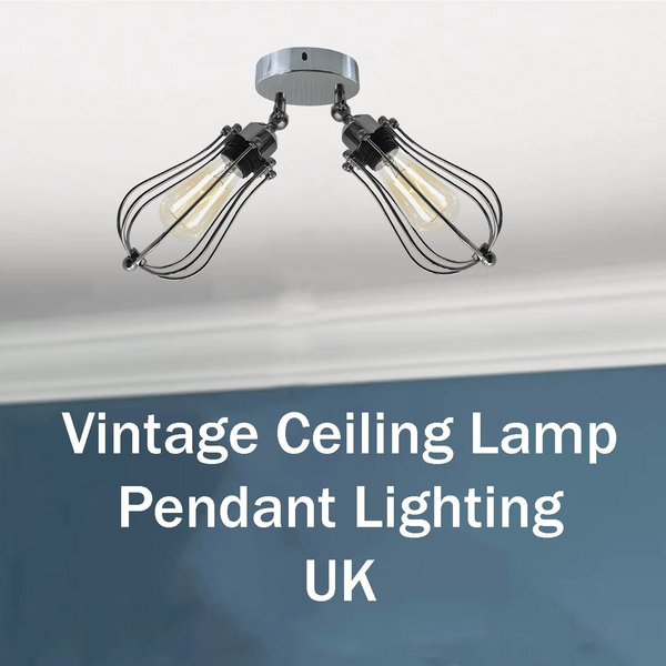 Modern Vintage Industrial Retro Loft Ceiling Lamp Shade Pendant Light UK~1177