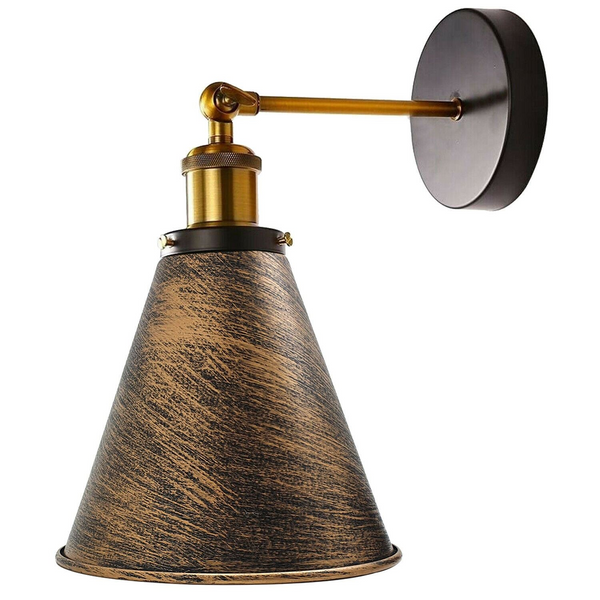 Vintage Industrial Wall Light Fitting Metal Cone Shape Shade Indoor~1173