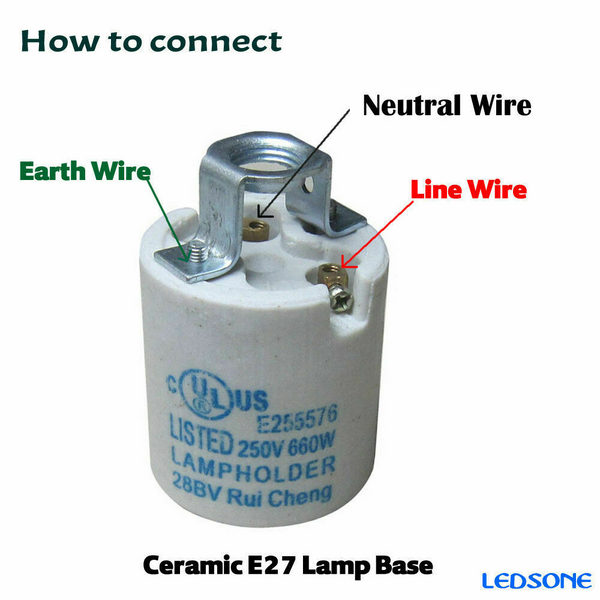 ES E27 Chrome Industrial Lamp Light Bulb Holder~3421