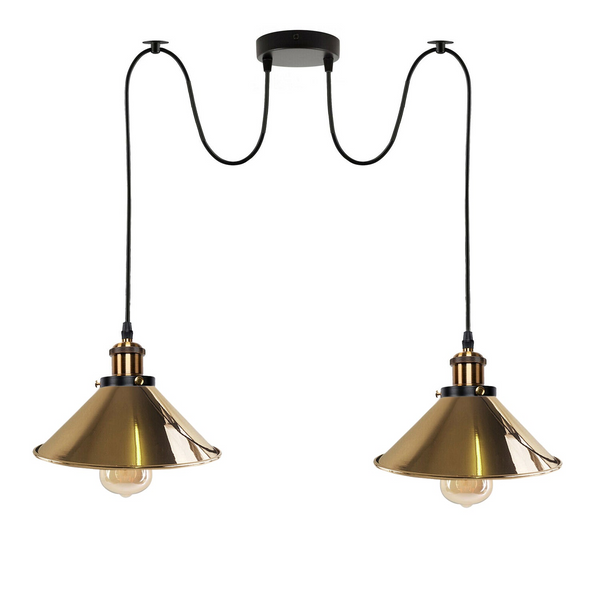 French Gold 2 Way Retro Industrial Ceiling E27 Hanging Lamp Pendant Light~3506