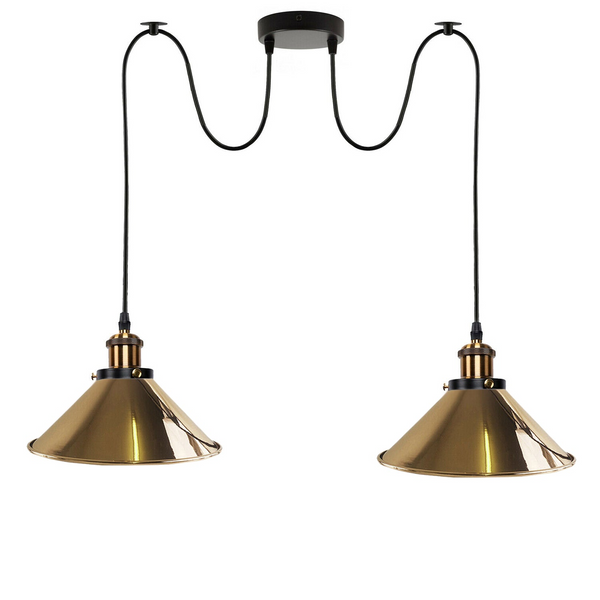 French Gold 2 Way Retro Industrial Ceiling E27 Hanging Lamp Pendant Light~3506