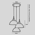 Grey 3 Way Vintage Industrial Metal Lampshade Modern Hanging Retro Ceiling Pendant Lights~3519