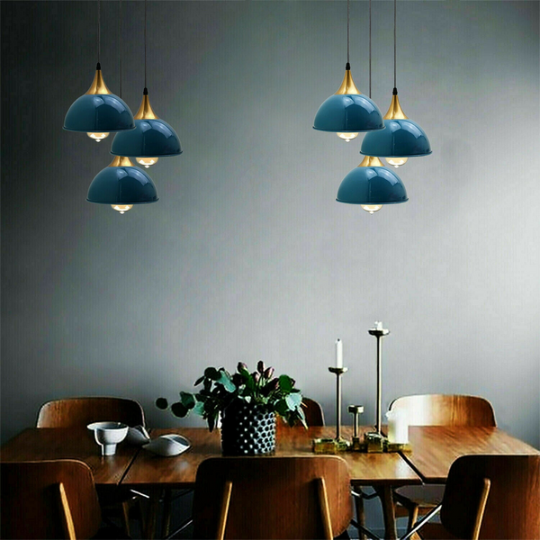 Navy Blue 3 Way Vintage Industrial Metal Lampshade Modern Hanging Retro Ceiling Pendant Lights~3524