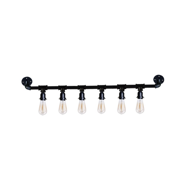 LEDSone Vintage industrial Waterpipe Ceiling Light 6 Light Chandelier Black~3548