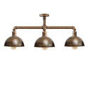 Industrial Retro Texas Style Pipe Lights Semi Flush Brushed copper Metal Ceiling Lamp Shade E27~3596