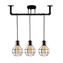 Industrial Style Ceiling Brushed copper 3 Lights Modern Metal Pipe Retro Loft Pendant Lamp~3603