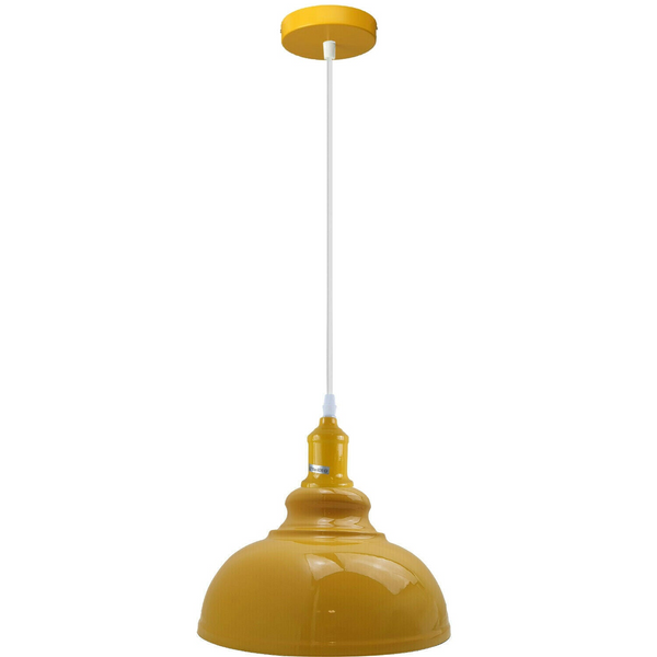 Modern Italian Yellow Chandelier Vintage Pendant Light Shade Industrial Ceiling Lighting E27 Base-Curvy Dome~3631