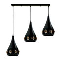 Modern Retro Industrial Crystal Ceiling Light Black Shade 3Head Hanging Pendant Lights~3649