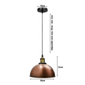 Vintage Modern Ceiling Pendant Light  Metal Dome Shade Hanging Indoor Light Fitting  With 95cm Adjustable Wire~1448