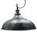 Brushed Silver Metal Industrial Hanging Pendant Lighting Adjustable Hanging Barn Light~1432