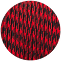 18 Gauge 3 Conductor Round Cloth Covered Wire Braided Light Cord Red+Black Hundstooth~1405