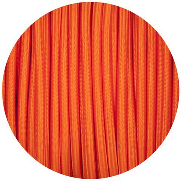 18 Gauge 3 Conductor Round Cloth Covered Wire Braided Light Cord Orange~1403