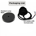 2M PVC Pendant Light Cord Kit Black E26 Socket Light Fixture~1384
