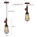 Industrial Pipe Balloon Cage Pendant Light Hanging Light Fixture~1378