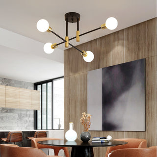 Modern Nordic E27 Black LED Ceiling Chandelier Edison Bulbs Indoor Light Fixtures